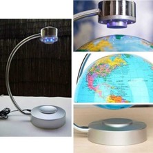 Manyetik Levitasyon Küresi, Ev Ofis Dek. LED Işıklı Dönen Yüzen Dünya Haritası(Metal Dekoratif Süs)