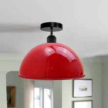 Riolight  Vintage1,Modern1,Rustik1 Kırmızı 1xe27 Tekli Metal Plofonyer Avize Çap:30cm