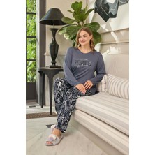 Aydoğan Kadın Inci Büyük Beden Sweet Forever Gri Pijama Takım 0658