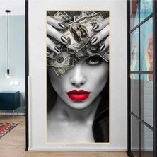 Limitless Design Dekoratif Red Lips Hd Baskı Kanvas Tablo