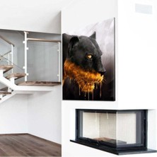 Limitless Design Dekoratif Black & Golden Panther Hd Baskı Kanvas Tablo