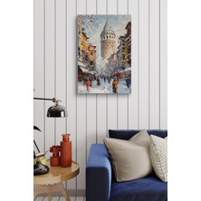 Limitless Design Kış Mevsiminde Galata Kulesi Yağlı Hd Baskı Kanvas Tablo