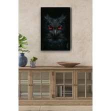 Limitless Design Kırmızı Gözlü Siyah Baykuş Yağlı Hd Baskı Kanvas Tablo