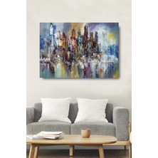 Limitless Design Soyut Renkli Şekiller Dekoratif Kanvas Duvar Tablosu Ev Ofis