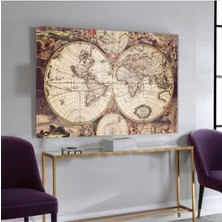 Limitless Design Dekoratif Harita Modelli Hd Baskı Kanvas Tablo