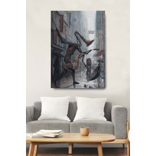 Limitless Design Yağmur Müzik Ve Şehrin Ritmi Soyut Dekoratif Kanvas Duvar Tablosu Ev Ofis
