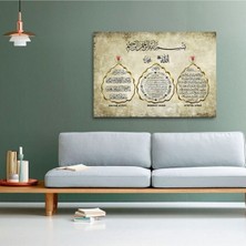 Limitless Design Nazar Ayeti , Bereket Duası , Ayet'el Kürsi Yazılı Kanvas Gülen Tablo