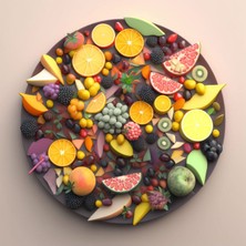 Limitless Design Meyve Dolu Tabak Mutfak Pastahane Ve Kafelere Asmalık Hd Baskı Kanvas Tablo