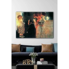 Limitless Design Piyanoda Schubert - Gustav Klimt Ünlü Ressamlar Hd Baskı Kanvas Tablo