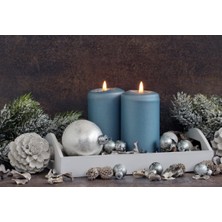 Limitless Design Harikabirev Yağlı Boya Efektli Mum Tablosu Gri-Mavi|Hd Baskı Kanvas Tablo