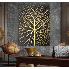 Limitless Design Modern Gold Yaprak Kanvas Gülen Tablo