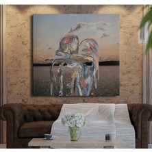 Limitless Design Aşk Silüet Manzara Kanvas Gülen Tablo