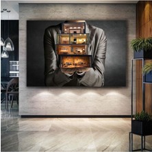Limitless Design Elinde Ev Tutan Adam Satış Kiralama Emlak Ofisi Dekor Hd Baskı Kanvas Tablo