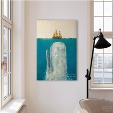 Limitless Design Exclusive Yağlı Boya Görünümlü Soyut Balina Yelkenli Dekoratif Hd Baskı Kanvas Tablo