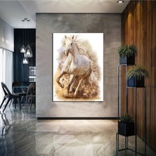 Limitless Design Yağlı Boya Efektli Soyut At Tablosu 6 Harikabirev