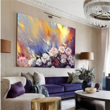 Limitless Design Harikabirev Resimli Tablo Yağlı Boya Görünümlü Şık Çiçek Modelli Hd Baskı Kanvas Tablo Model E15