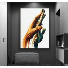 Limitless Design Kavuşan Eller Kanvas Gülen Tablo