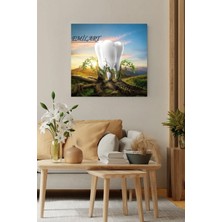 Limitless Design Dekoratif Beyaz Diş Hd Kalite Hd Baskı Kanvas Tablo