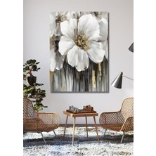 Limitless Design Beyaz Çiçek Hd Baskı Kanvas Tablo Salon Oturma Yatak Odası Ofis Antre Cafe Için Duvar Dekoru