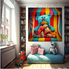 Limitless Design Ayıcık Peluş Çocuk Odasına Asmalık Hd Baskı Kanvas Tablo