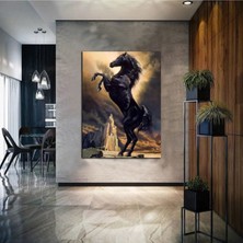 Limitless Design Yağlı Boya Efektli Soyut At Tablosu 2 Harikabirev