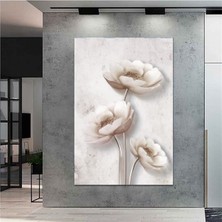 Limitless Design Tasarım Beyaz Çiçek Hd Baskı Kanvas Tablo