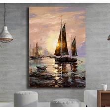 Limitless Design Yağlı Boya Görünümlü Modern Kayık Kanvas