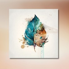 Limitless Design Dekoratif Kare Hd Baskı Kanvas Tablo Yüksek Kalite Soyut Yaprak Görseli
