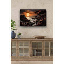 Limitless Design Doğan Güneş Detaylı Manzara Yatay Hd Baskı Kanvas Tablo
