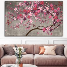 Limitless Design Extra Dev Boyut Renkli Çiçekli Ağaç Tasarım Hd Baskı Kanvas Tablo