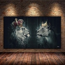 Limitless Design Lion King & Queen Hd Baskı Kanvas Tablo
