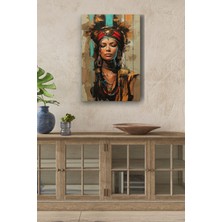 Limitless Design Kızılderili Kadın Portre Yağlı Hd Baskı Kanvas Tablo