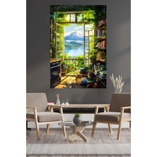 Limitless Design Huzura Açılan Pencere Ve Doğa Manzara Hd Hd Baskı Kanvas Tablo