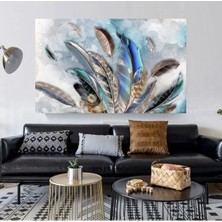 Limitless Design Soyut Dekoratif Renkli Tüyler Hd Baskı Kanvas Tablo