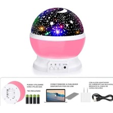 Masa Gece Lambası Yıldız Projektörlü Çocuk Odası USB Kablolu