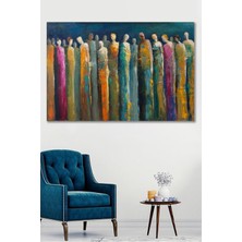 Limitless Design Mavi Yağlı Boya Görünümlü Silüet Hd Baskı Kanvas Tablo 100x140