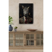 Limitless Design Modernist Çizgili Takım Zebra Yağlı Hd Baskı Kanvas Tablo