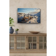 Limitless Design Buzullar Içerisindeki Penguen Yatay Hd Baskı Kanvas Tablo