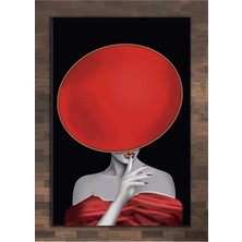 Limitless Design Kırmızı Şapkalı Kadın Hd Baskı Kanvas Tablo Salon Oturma Yatak Odası Ofis Cafe Için Duvar Dekoru