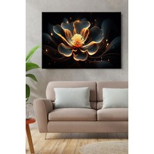 Limitless Design Gold Detaylı Lotus Çiçeği Özel Tasarım Hd Kalite Hd Baskı Kanvas Tablo
