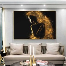 Limitless Design Gold Woman Dekoratif Hd Baskı Kanvas Tablo