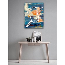 Limitless Design Yağlı Boya Görünümlü Soyut Dişleri,Dent,Dişçi,Ortodonti Hekimi Hd Baskı Kanvas Tablo