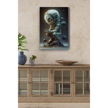 Limitless Design Uzaylı Astronot Yağlı Hd Baskı Kanvas Tablo