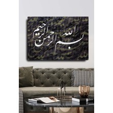 Limitless Design Geleneksel Modern Klasik Hat Baskılı Dekoratif Kanvas Duvar Tablosu Talik Besmele Yazılı