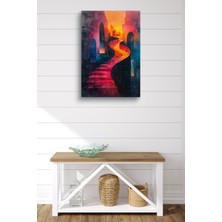 Limitless Design Renkli Sanatsal Klasik Merdiven Yağlı Hd Baskı Kanvas Tablo