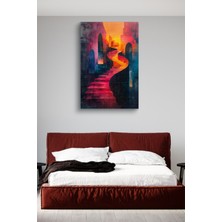 Limitless Design Renkli Sanatsal Klasik Merdiven Yağlı Hd Baskı Kanvas Tablo