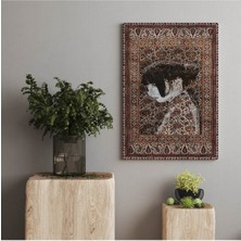 Limitless Design Hd Baskı Kanvas Tablo 1131 Nf Haki Kahve Kahküllü Kadın Yüzü Fıgürlü 170