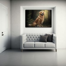 Limitless Design Golden Köpek En Yakın Arkadaş Hd Baskı Kanvas Tablo
