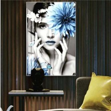 Limitless Design Dekoratif Flowers Women Hd Baskı Kanvas Tablo