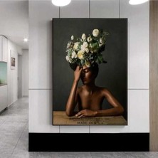 Limitless Design Flower Women Dekoratif Hd Baskı Kanvas Tablo